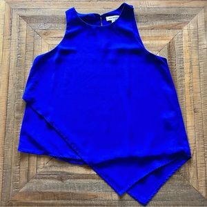 Blue blouse with asymmetrical detail